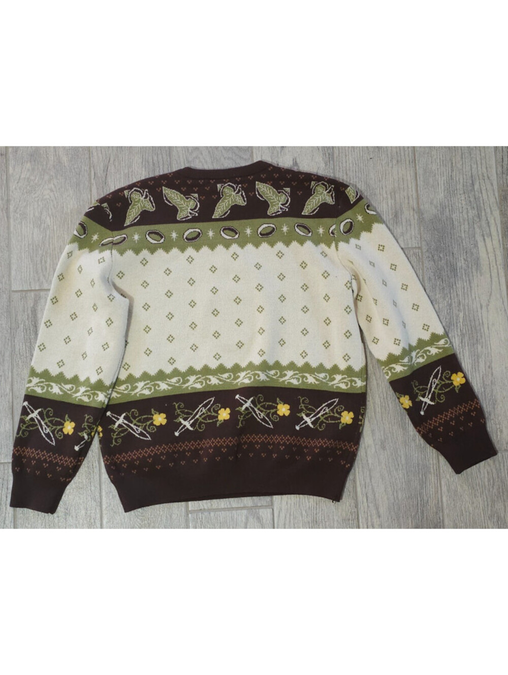 Lord of the Rings BoxLunch Christmas Sweater Mens Sz Medium Pullover The Shire - Picture 8 of 11